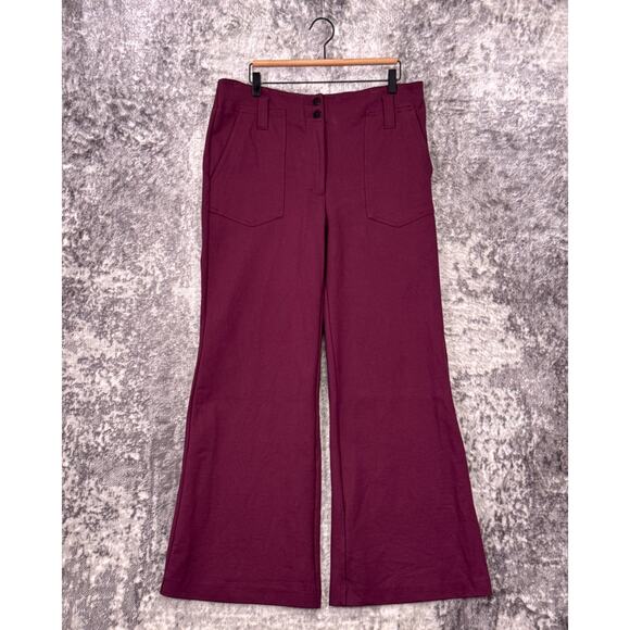 Anthropologie Pants - Anthropologie Pants 14 Womens Maeve Naomi Wide Flare Ponte Plum Purple